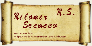 Milomir Sremčev vizit kartica